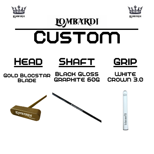 Lombardi Golf Custom Gold Blocstar Blade Golf Putter