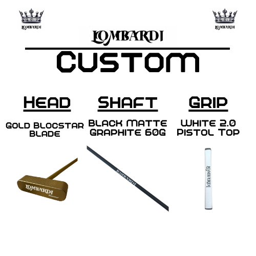 Lombardi Golf Custom Gold Blocstar Blade Golf Putter