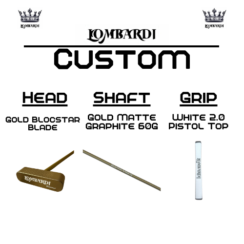 Lombardi Golf Custom Gold Blocstar Blade Golf Putter
