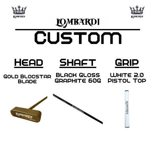 Lombardi Golf Custom Gold Blocstar Blade Golf Putter