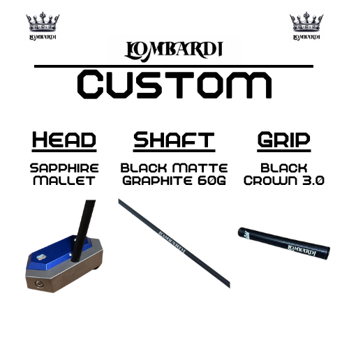 Lombardi Golf Custom Blue Sapphire Mallet Golf Putter