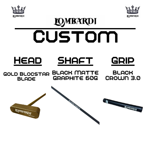Lombardi Golf Custom Gold Blocstar Blade Golf Putter