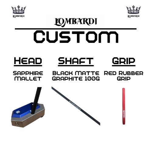 Lombardi Golf Custom Blue Sapphire Mallet Golf Putter