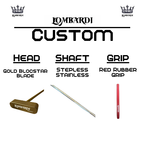 Lombardi Golf Custom Gold Blocstar Blade Golf Putter