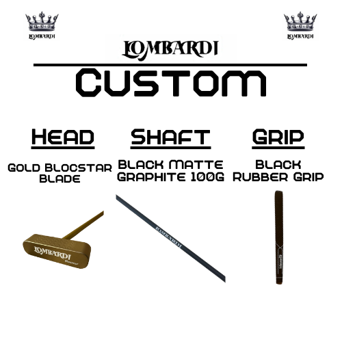 Lombardi Golf Custom Gold Blocstar Blade Golf Putter