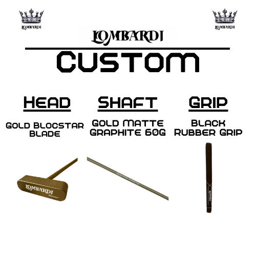 Lombardi Golf Custom Gold Blocstar Blade Golf Putter