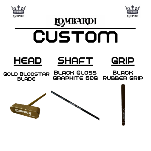 Lombardi Golf Custom Gold Blocstar Blade Golf Putter