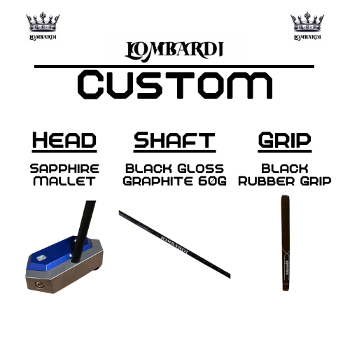 Lombardi Golf Custom Blue Sapphire Mallet Golf Putter