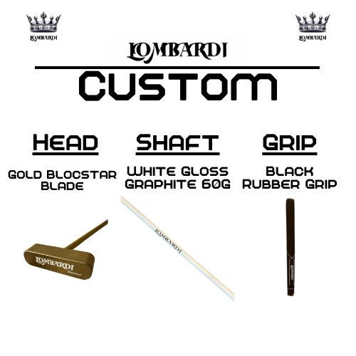 Lombardi Golf Custom Gold Blocstar Blade Golf Putter