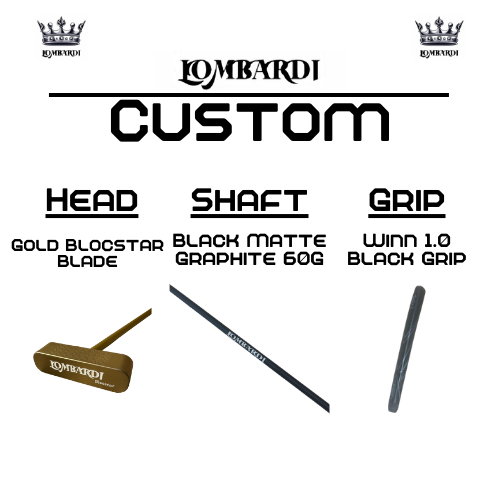 Lombardi Golf Custom Gold Blocstar Blade Golf Putter