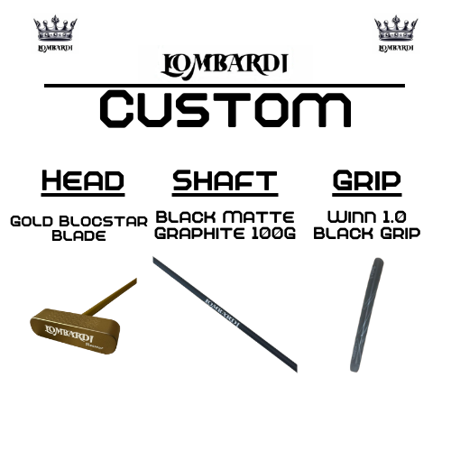 Lombardi Golf Custom Gold Blocstar Blade Golf Putter