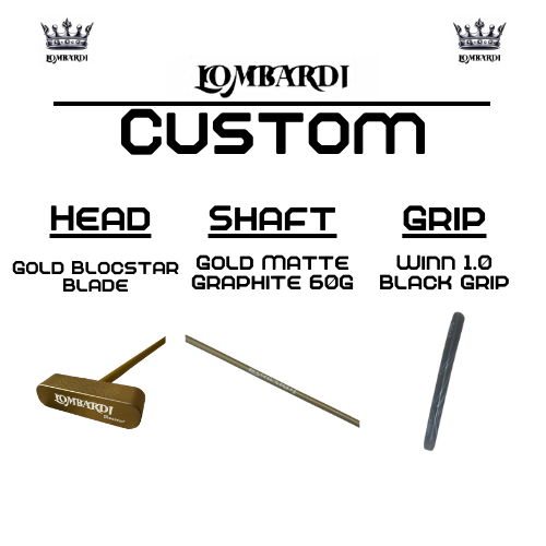 Lombardi Golf Custom Gold Blocstar Blade Golf Putter