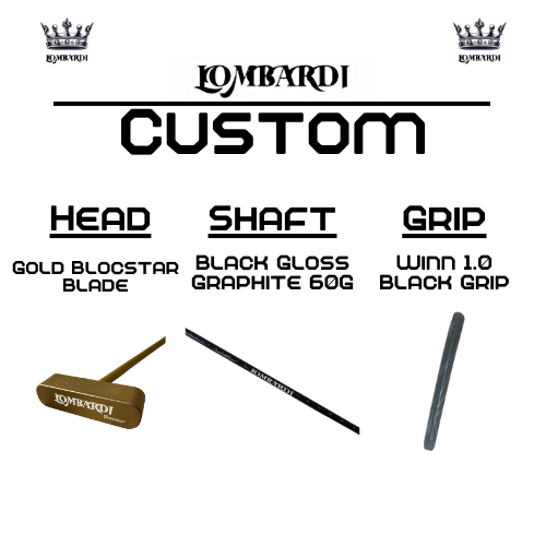 Lombardi Golf Custom Gold Blocstar Blade Golf Putter