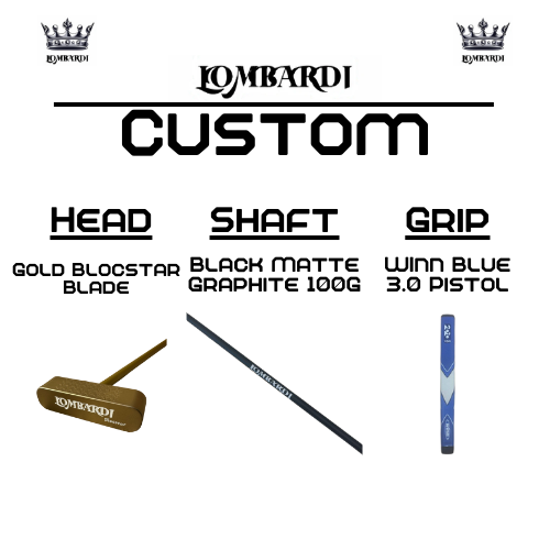 Lombardi Golf Custom Gold Blocstar Blade Golf Putter