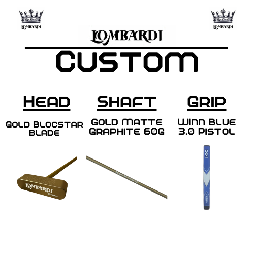 Lombardi Golf Custom Gold Blocstar Blade Golf Putter