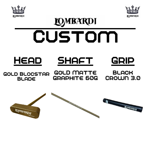 Lombardi Golf Custom Gold Blocstar Blade Golf Putter