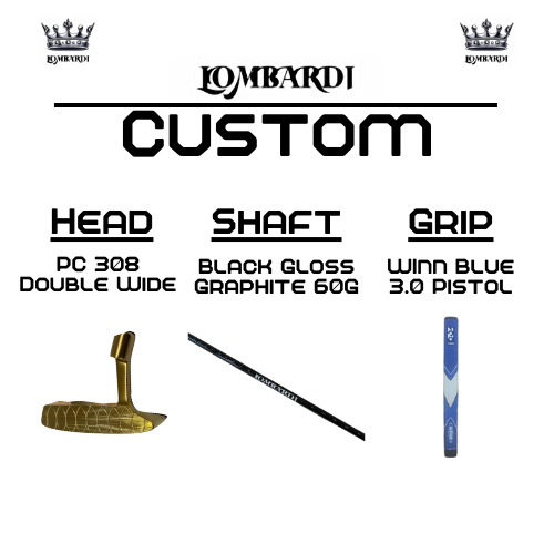 Lombardi Golf Custom Gold PC-308 Double Wide Blade-Golf Putter