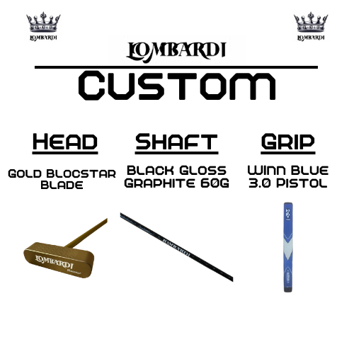 Lombardi Golf Custom Gold Blocstar Blade Golf Putter