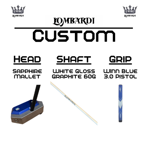 Lombardi Golf Custom Blue Sapphire Mallet Golf Putter