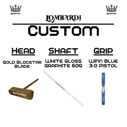 Lombardi Golf Custom Gold Blocstar Blade Golf Putter