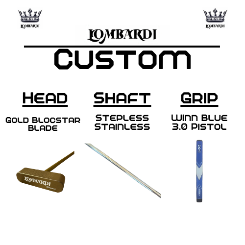 Lombardi Golf Custom Gold Blocstar Blade Golf Putter