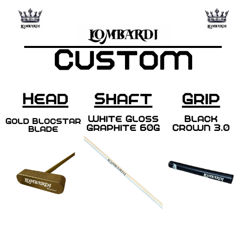 Lombardi Golf Custom Gold Blocstar Blade Golf Putter