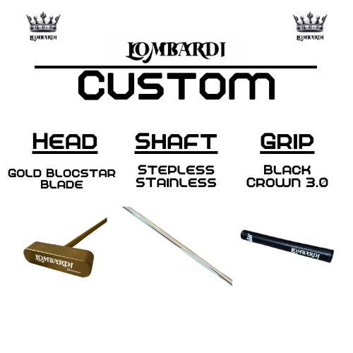 Lombardi Golf Custom Gold Blocstar Blade Golf Putter