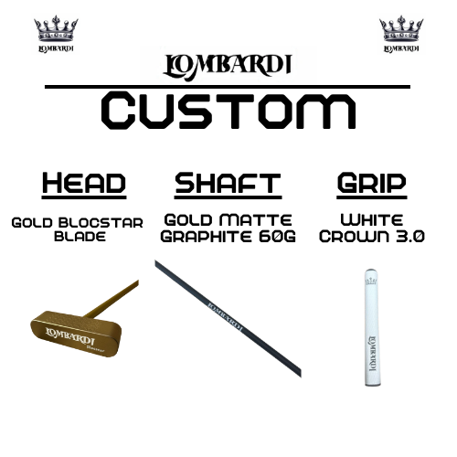 Lombardi Golf Custom Gold Blocstar Blade Golf Putter