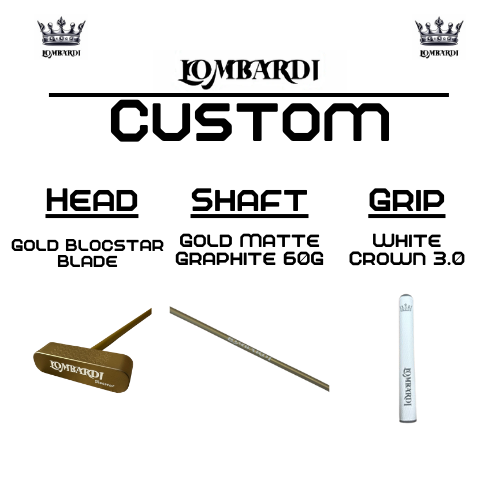 Lombardi Golf Custom Gold Blocstar Blade Golf Putter